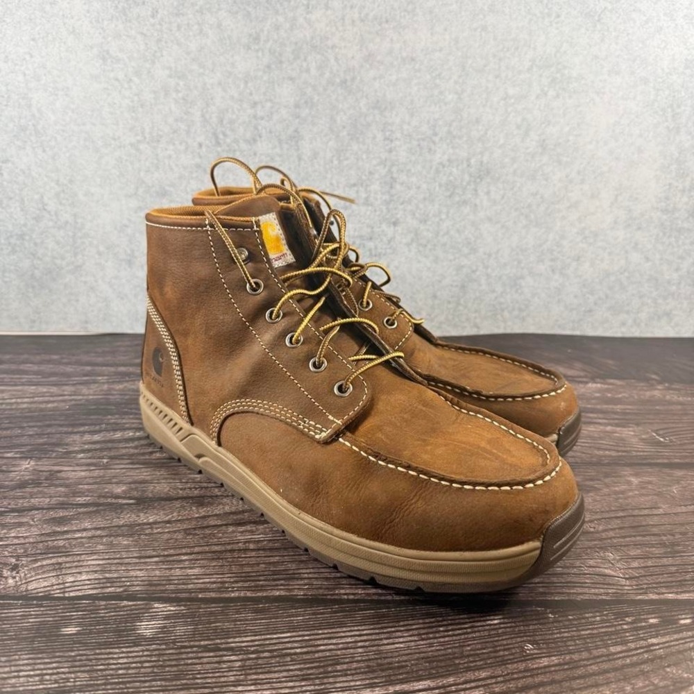 Carhartt brown leather lace up boots Size US 11.5